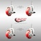 Service Caster 3 Inch 316SS Red Polyurethane Swivel 12mm Threaded Stem Caster Set Brake SS316TS20S314-PPUB-RED-TLB-M1215-4 - alternate 4